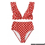SweatyRocks Women's Bathing Suits Print Ruffle Swimsuit Sexy Bikini Set Red B07HF8RKLQ